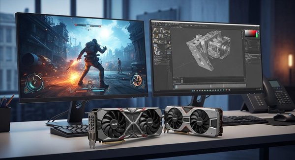Comparaison carte graphique : quelles différences pour le jeu et la création ?